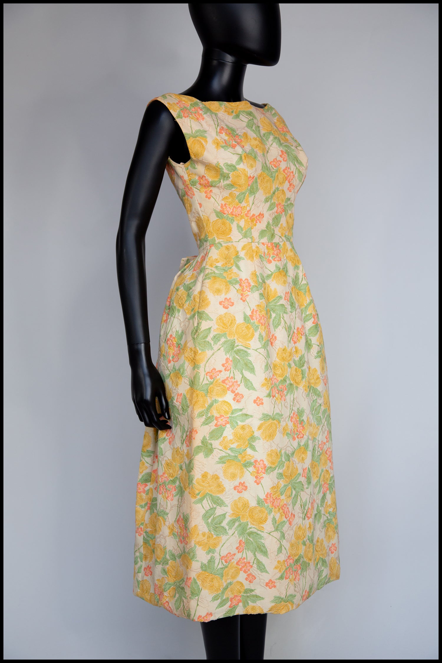 Vintage 1950s Pastel Floral Brocade Cotton Dress – ALEXANDRA-KING