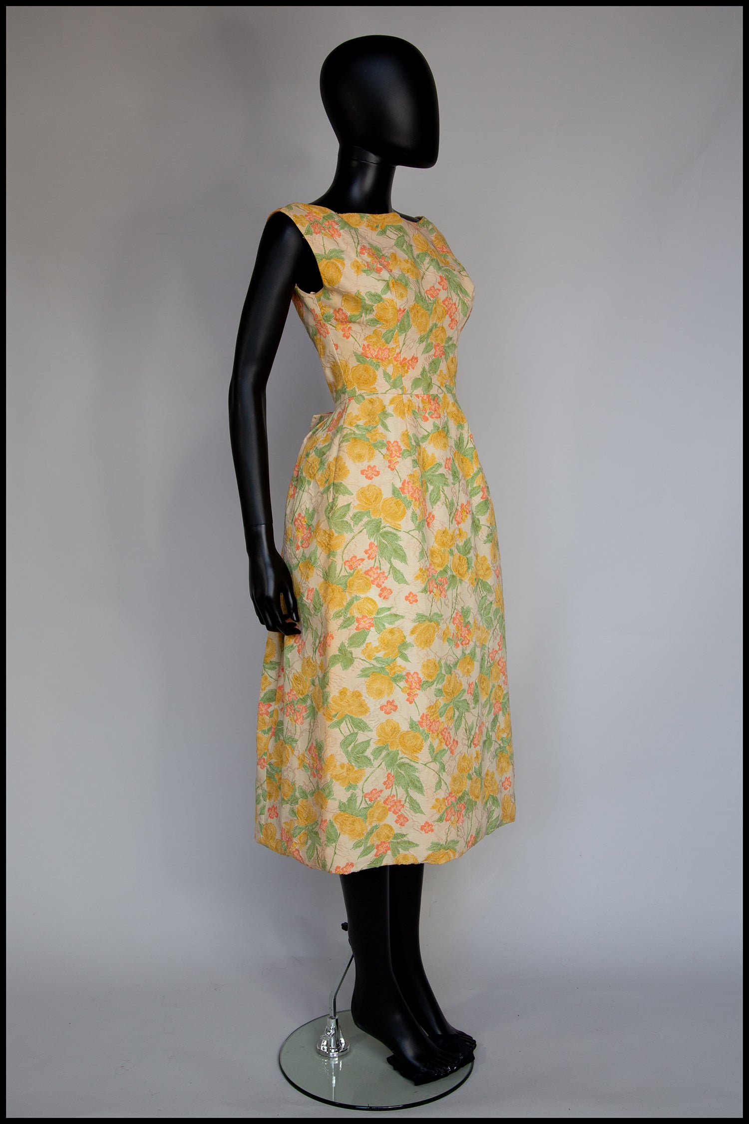 white christmas dresses Vintage Yellow Floral Rayon 90s Shirt Dress – The Curatorial Dept