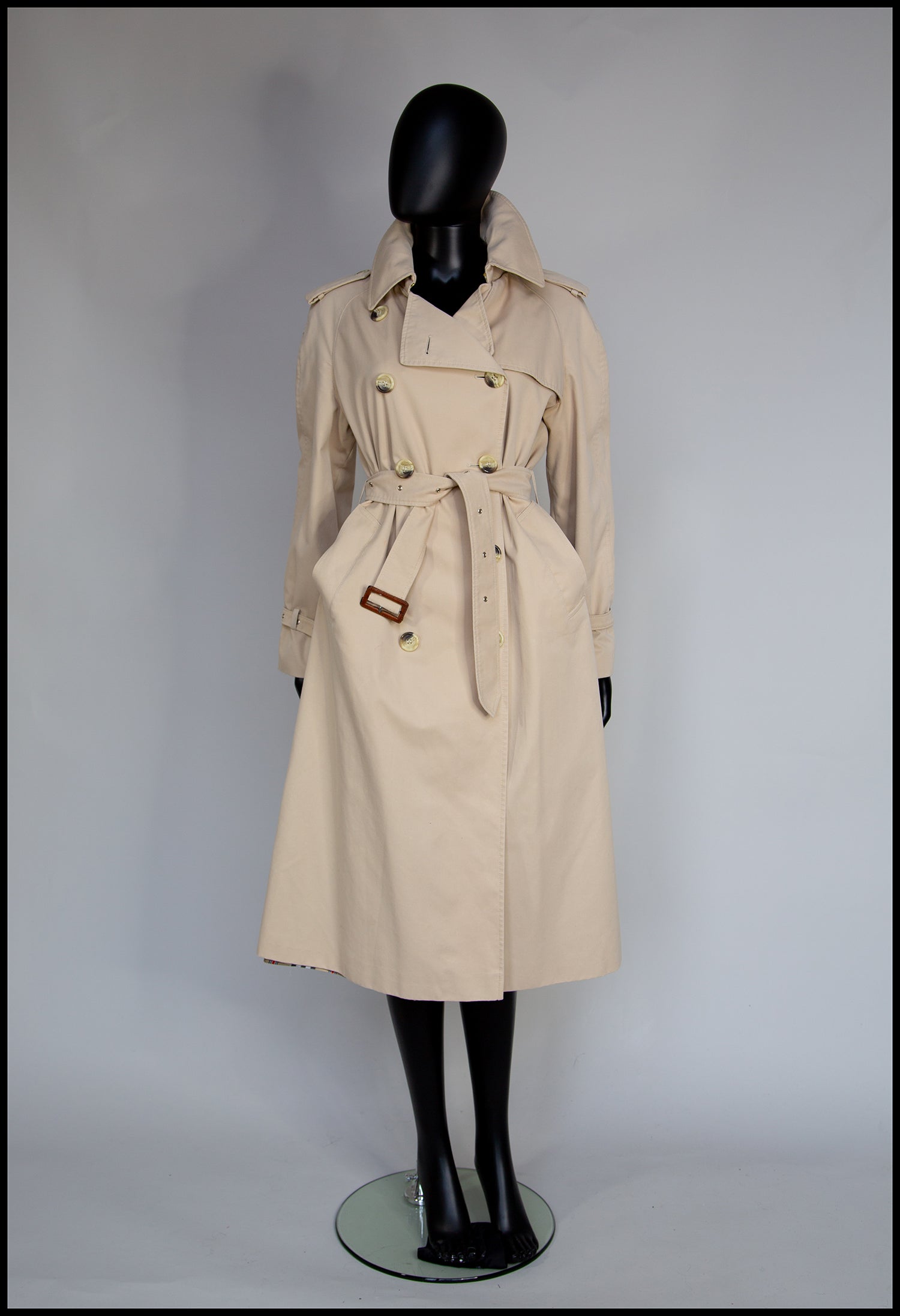 Vintage 1970s Long Beige Trench Coat
