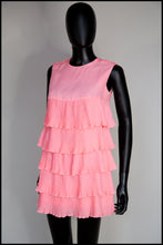Vintage 1960s Pink Mini Ruffle Dress