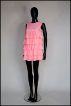 Vintage 1960s Pink Mini Ruffle Dress