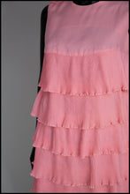 Vintage 1960s Pink Mini Ruffle Dress