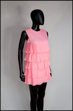 Vintage 1960s Pink Mini Ruffle Dress