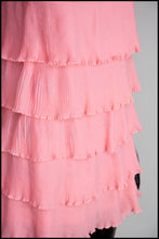 Vintage 1960s Pink Mini Ruffle Dress