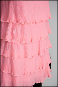 Vintage 1960s Pink Mini Ruffle Dress