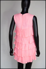 Vintage 1960s Pink Mini Ruffle Dress