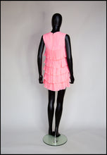 Vintage 1960s Pink Mini Ruffle Dress