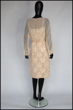 Vintage 1960s Travilla Champagne Lace Wiggle Dress