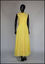 Vintage 1970s Yellow Chiffon Maxi Dress