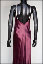 Vintage 1930s Plum Bias Purple Cut Satin Slip