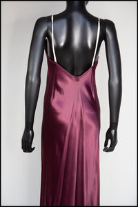 Vintage 1930s Plum Bias Purple Cut Satin Slip