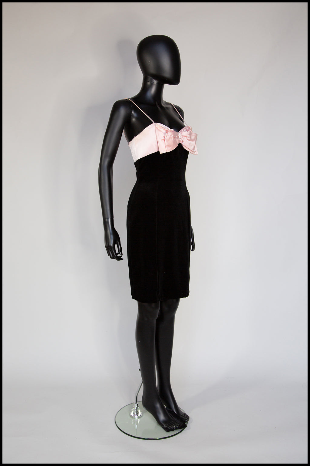 Vintage 1980s Pink Bow Mini Dress