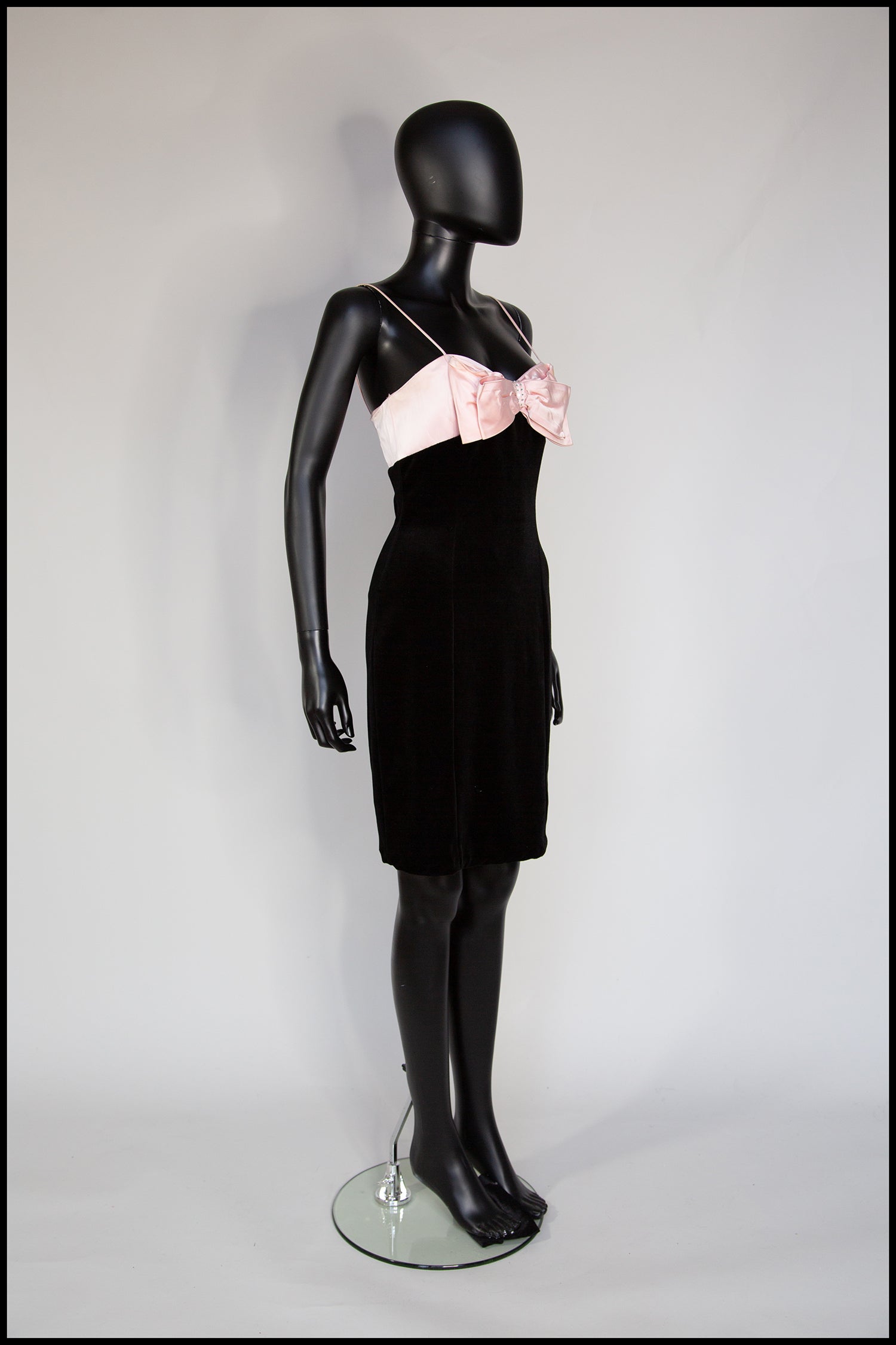 Vintage 1980s Pink Bow Mini Dress