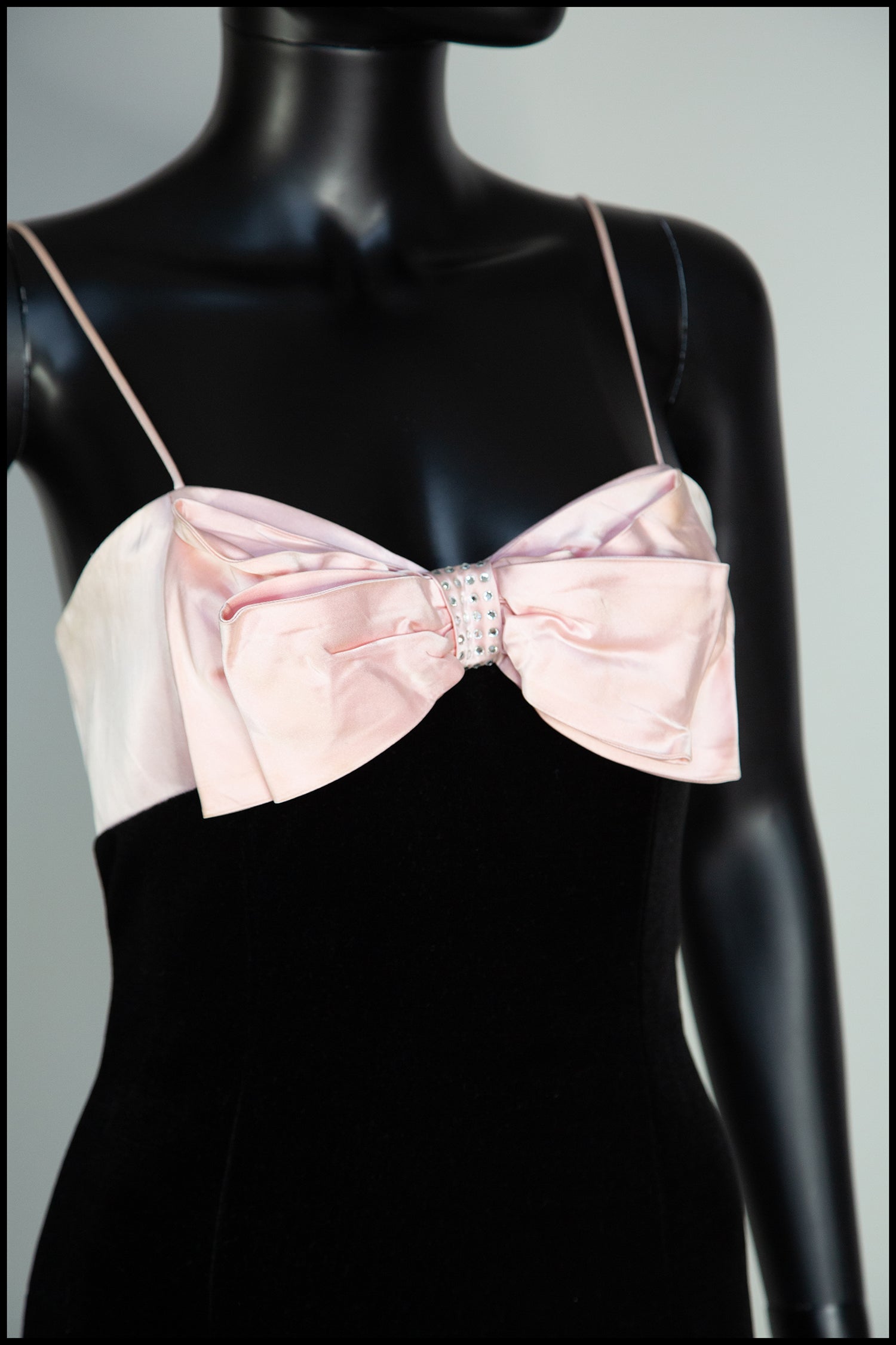 Vintage 1980s Pink Bow Mini Dress