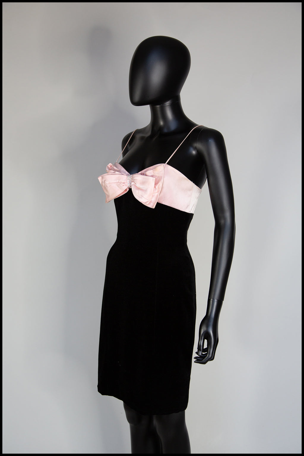 Vintage 1980s Pink Bow Mini Dress