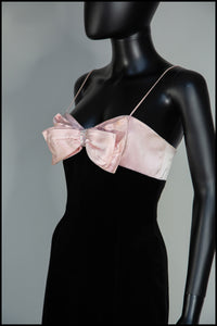 Vintage 1980s Pink Bow Mini Dress