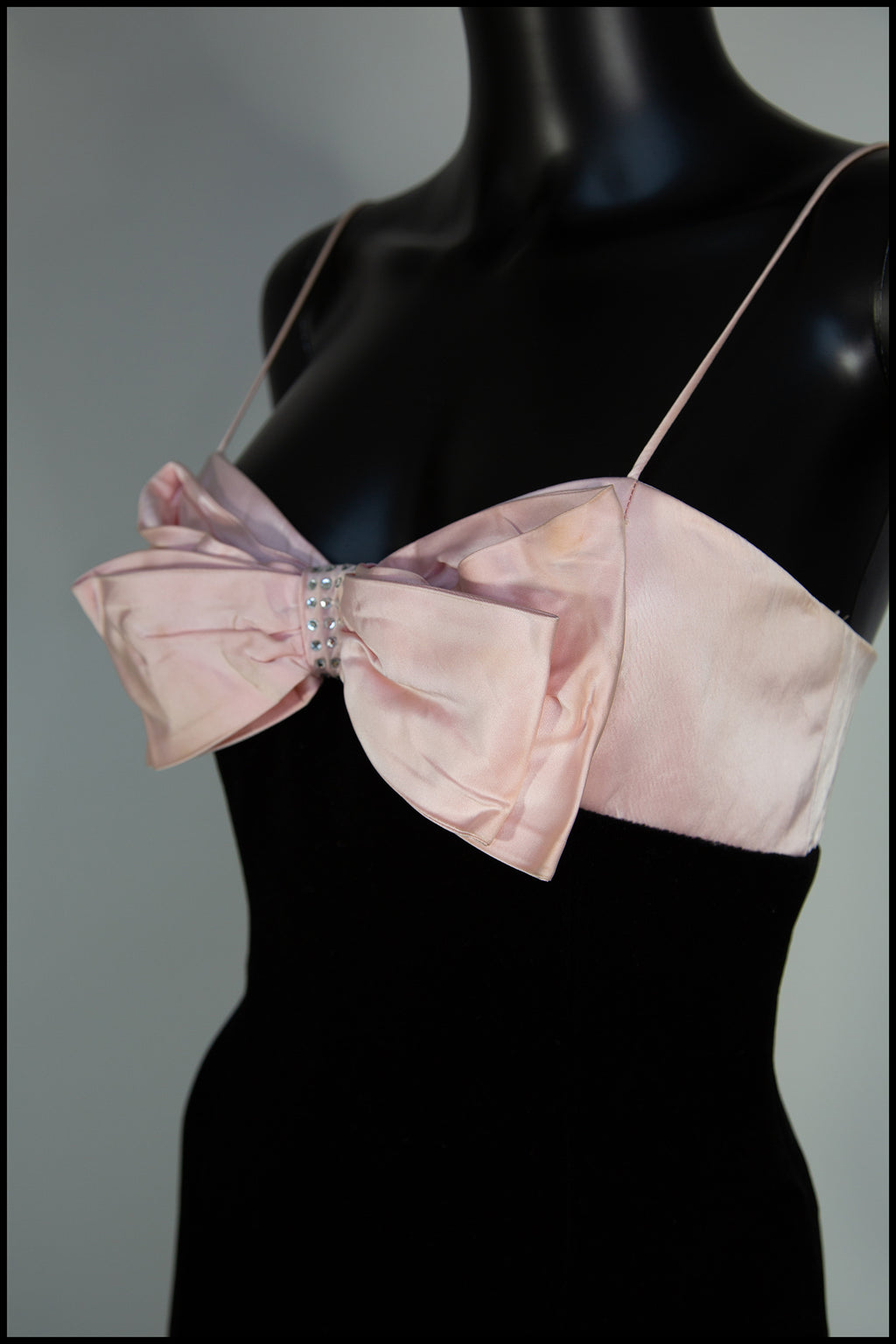 Vintage 1980s Pink Bow Mini Dress