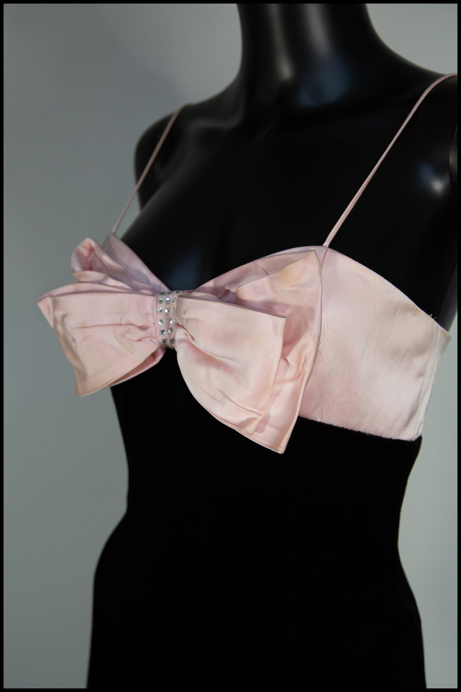 Vintage 1980s Pink Bow Mini Dress
