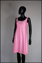 Vintage 1960s Pink Rhinestone Cocktail Dress