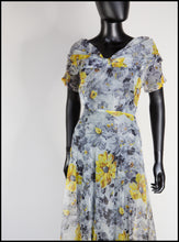 Vintage 1940s Nylon Floral Tea Dress