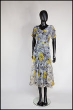 Vintage 1940s Nylon Floral Tea Dress