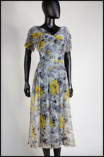 Vintage 1940s Nylon Floral Tea Dress