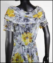 Vintage 1940s Nylon Floral Tea Dress