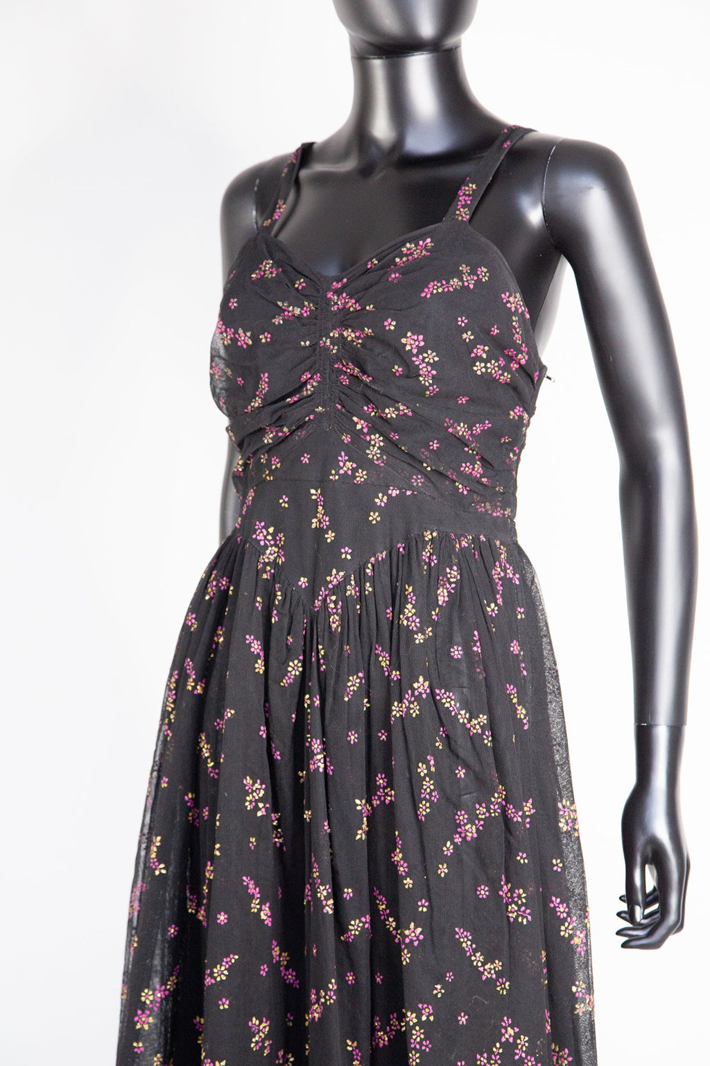vintage 1940s printed tulle dress