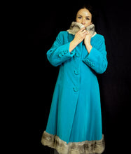 Vintage 1950s Blue Velvet Princess Coat
