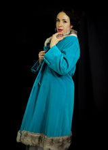 Vintage 1950s Blue Velvet Princess Coat