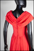 Vintage 1950s Red Evening Gown