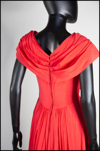 Vintage 1950s Red Evening Gown