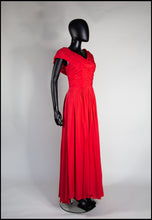 Vintage 1950s Red Evening Gown