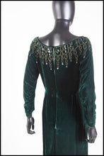 Vintage 1950s Green Velvet Dress