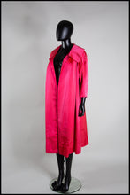 Vintage 1950s Shocking Pink Satin Evening Coat