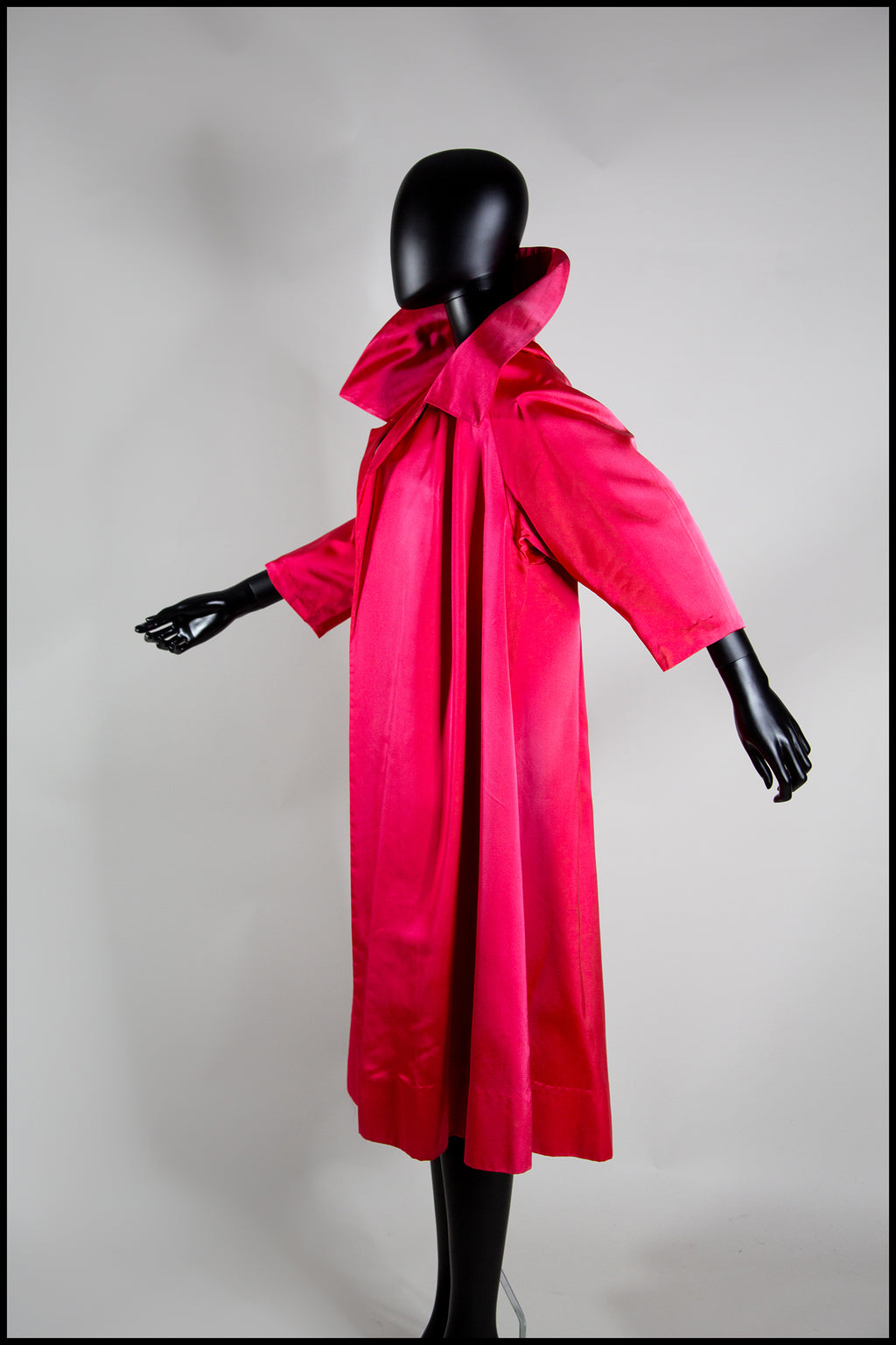 Vintage 1950s Shocking Pink Satin Evening Coat