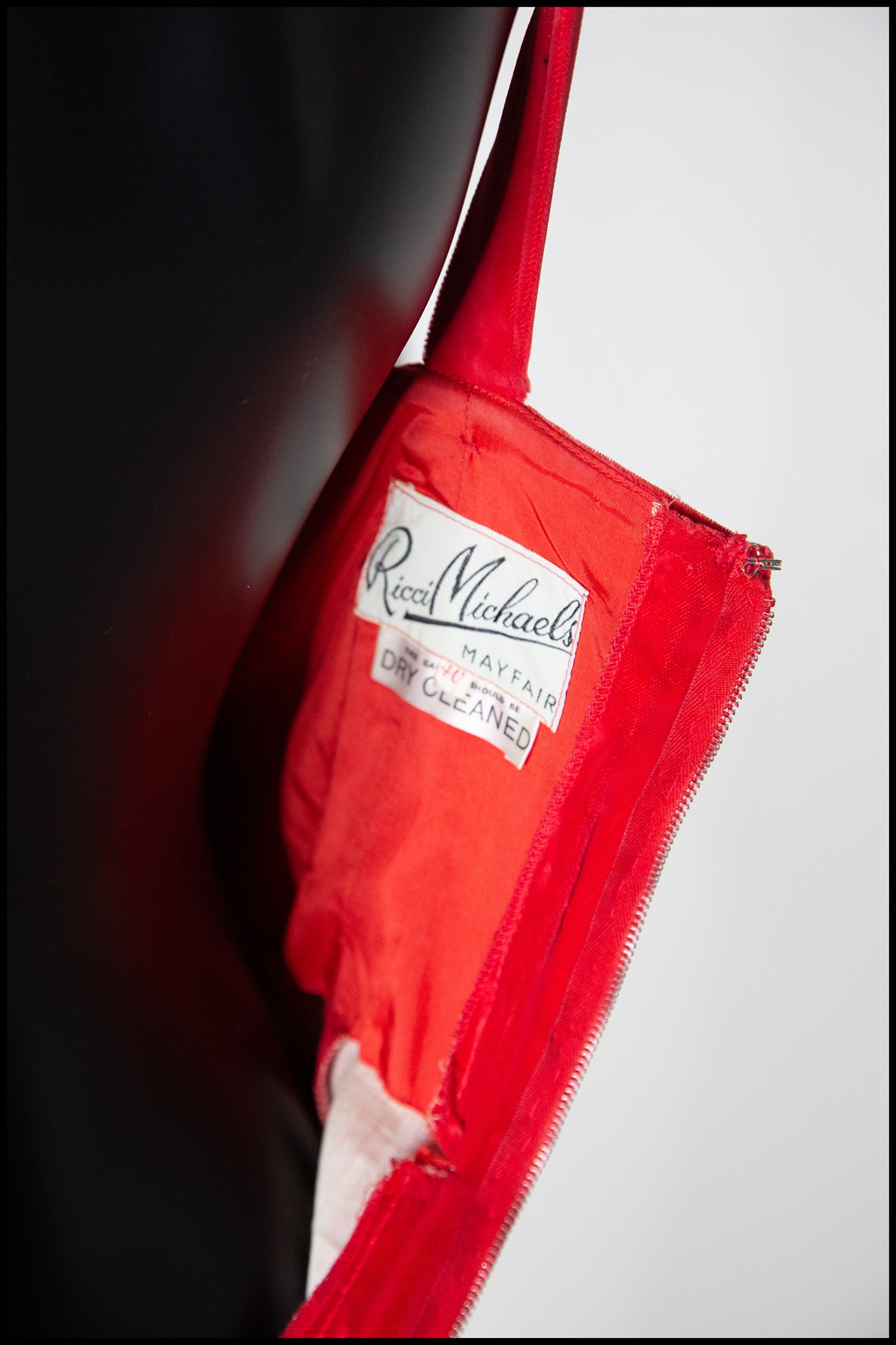 Vintage 1950s Red Velvet Ballgown Dress