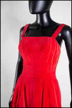 Vintage 1950s Red Velvet Ballgown Dress