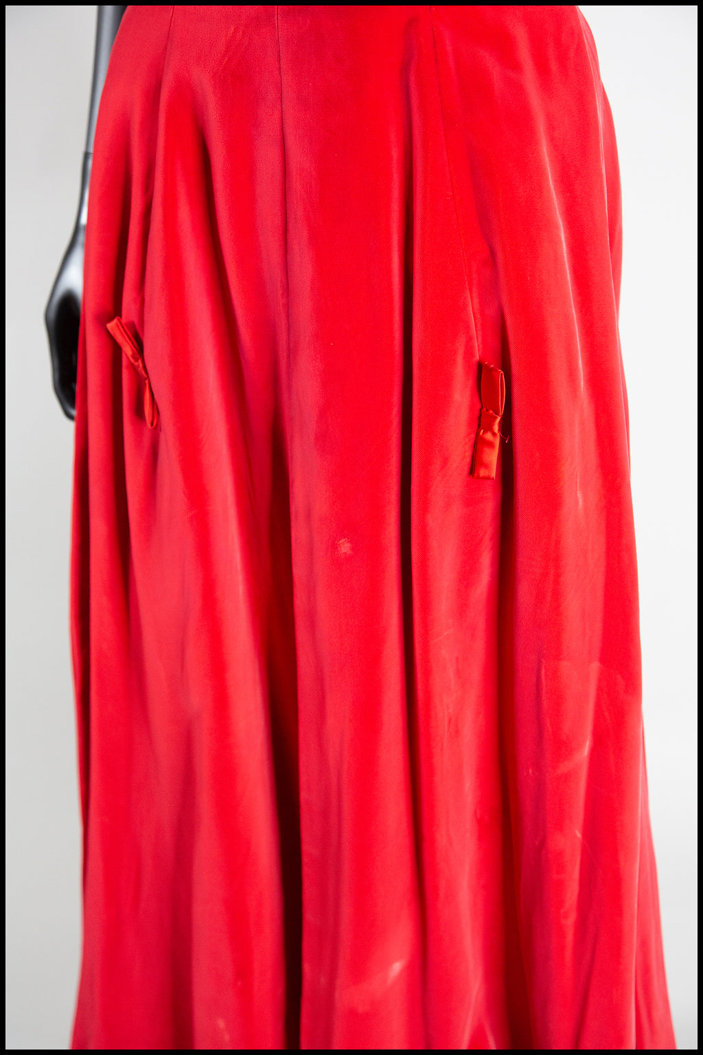 Vintage 1950s Red Velvet Ballgown Dress