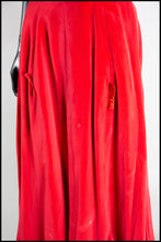 Vintage 1950s Red Velvet Ballgown Dress