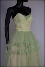 Vintage 1950s Green Tulle Dress