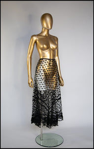 Vintage 1920s Black Lace Skirt