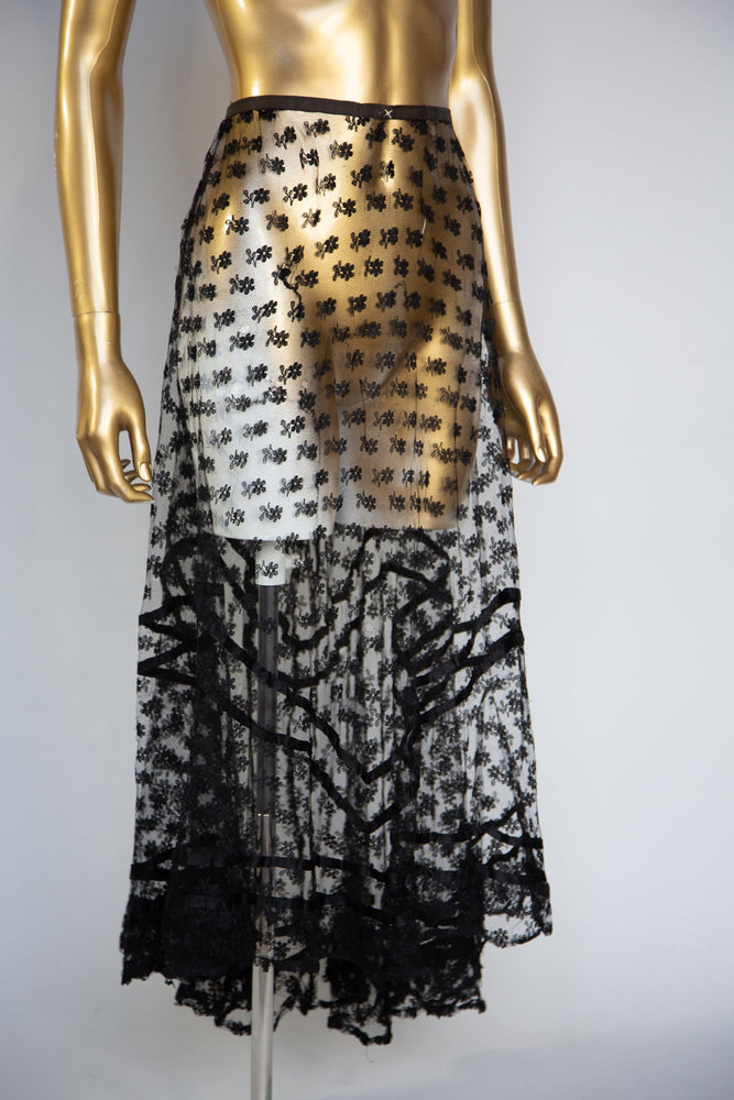 antique black lace tulle ballet skirt from Alexandra King