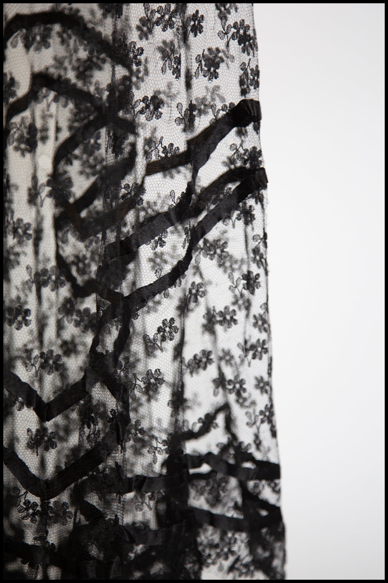 Vintage 1920s Black Lace Skirt