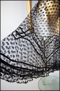 Vintage 1920s Black Lace Skirt