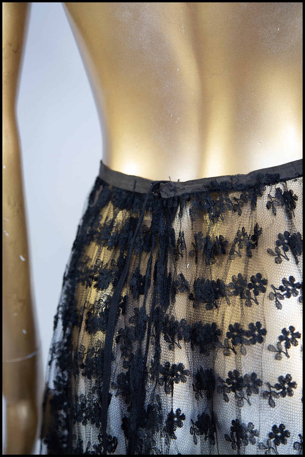 Vintage 1920s Black Lace Skirt