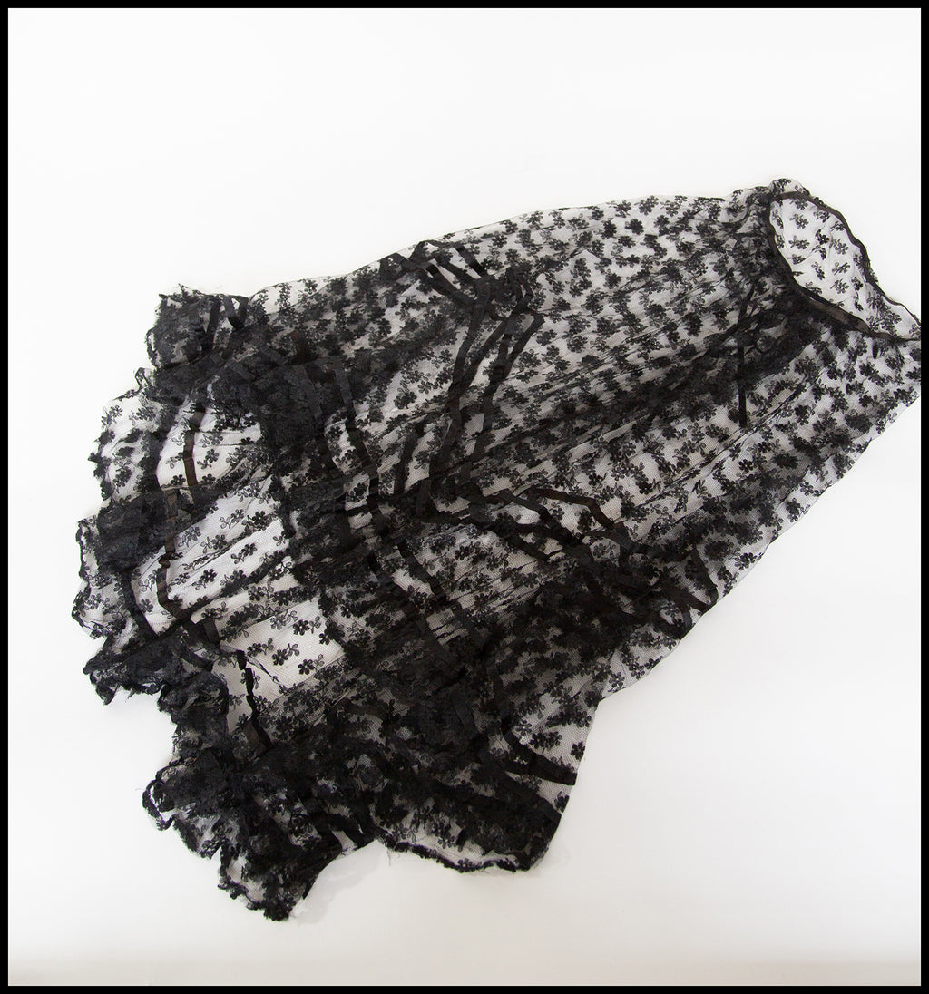 Vintage 1920s Black Lace Skirt