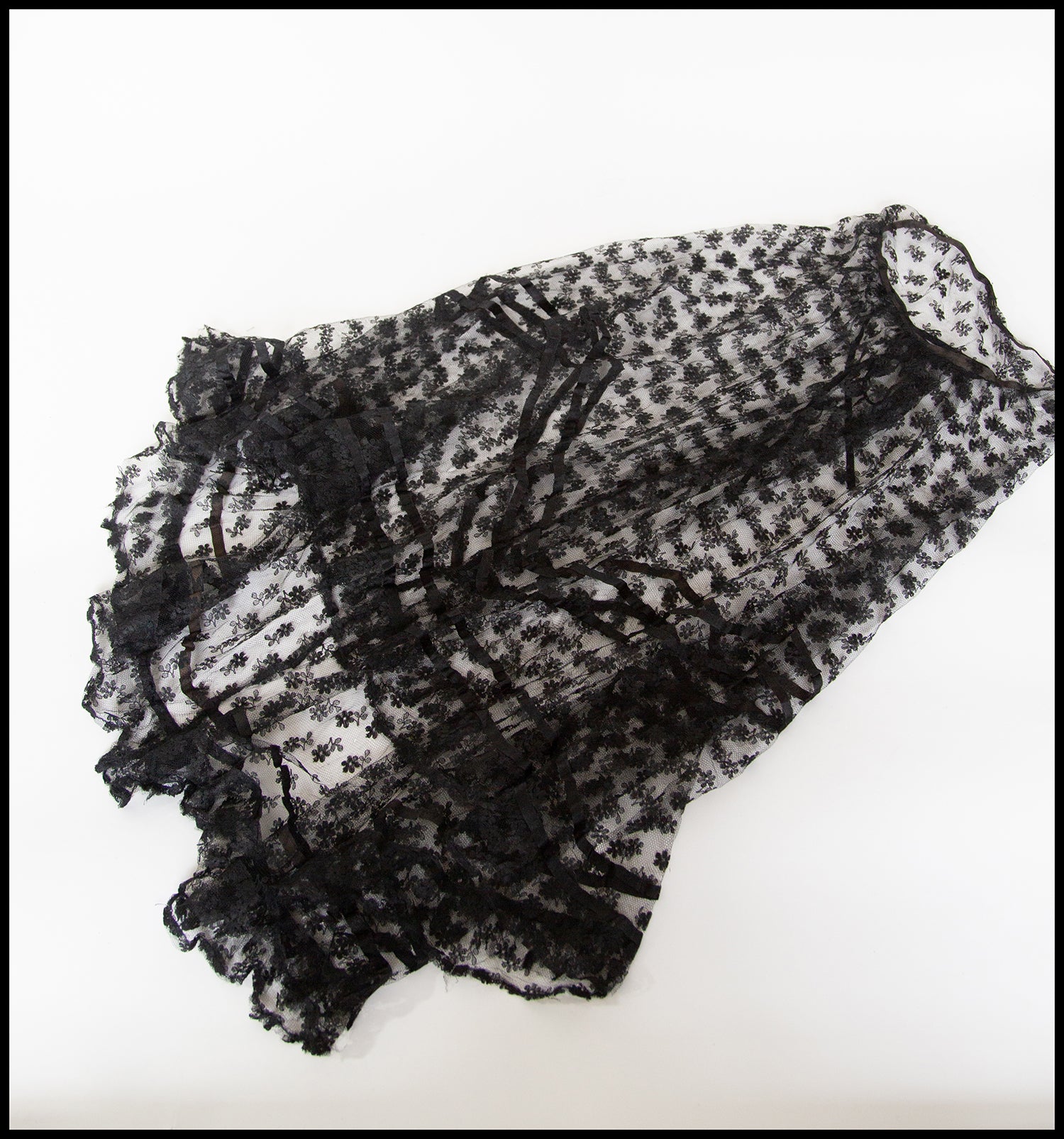 Vintage 1920s Black Lace Skirt