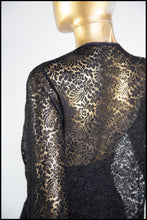 Vintage 1930s Black Lace Tie Top