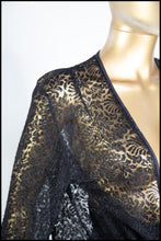 Vintage 1930s Black Lace Tie Top